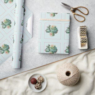 Türkis Kaktus Sukkulente Geschenkpapier