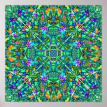 Türkis Kaleidoskop Fraktal Art