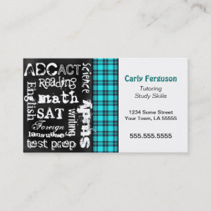 Türkis kariert, Grunge-Tafel-Geschäfts-Karte Visitenkarte