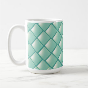 Türkis kariertes Diamantmuster Kaffeetasse