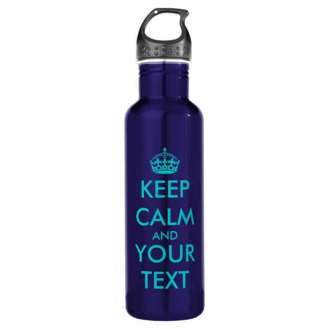 Türkis KeepCalm | Personalizable Trinkflasche (Vorderseite)