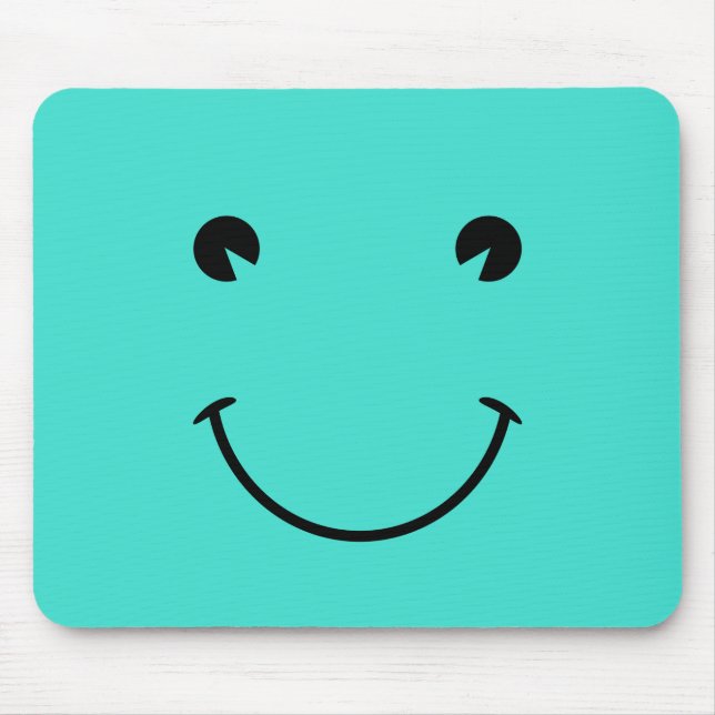 Türkis  Lächeln Mousepad (Vorne)