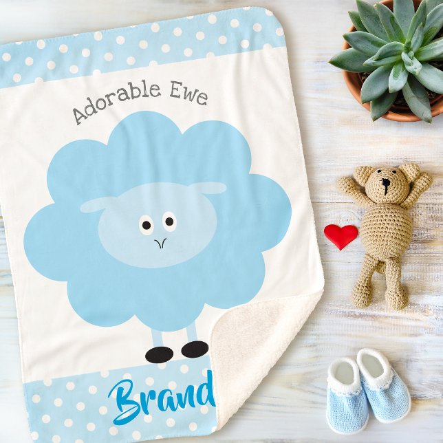 Türkis Lamb Baby Boy Adorable Ewe Script Name Sherpadecke (Von Creator hochgeladen)