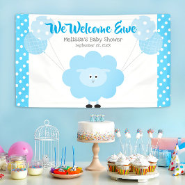 Türkis Lamb Balloon Babydusche Niedlich Kawaii Banner