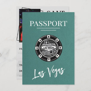 Türkis Las Vegas Passport Save the Date