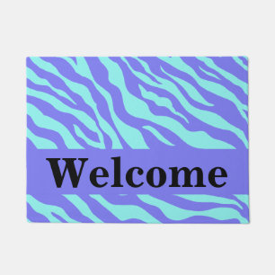Türkis Lavender Zebra Skin Muster Willkommen Fußmatte
