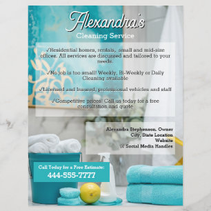 Türkis Lemon Clearing Service Template Business Flyer