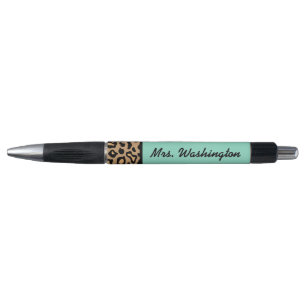 Türkis Leopard Lehrerin Schule Pen Geschenk Kugelschreiber