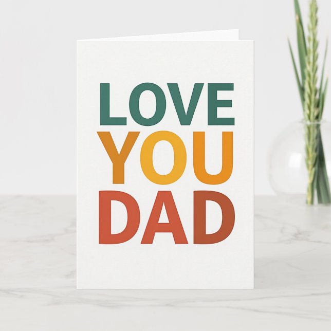 Türkis Lieb Dich Papa Karte (Vorderseite)