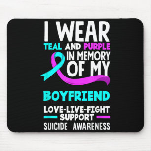 Türkis Lila In Gedenken an den Selbstmord meines F Mousepad