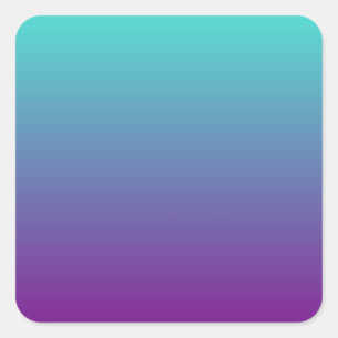 Türkis Lila Ombre Quadratischer Aufkleber