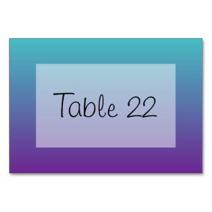 Türkis Lila Ombre Tischnummer