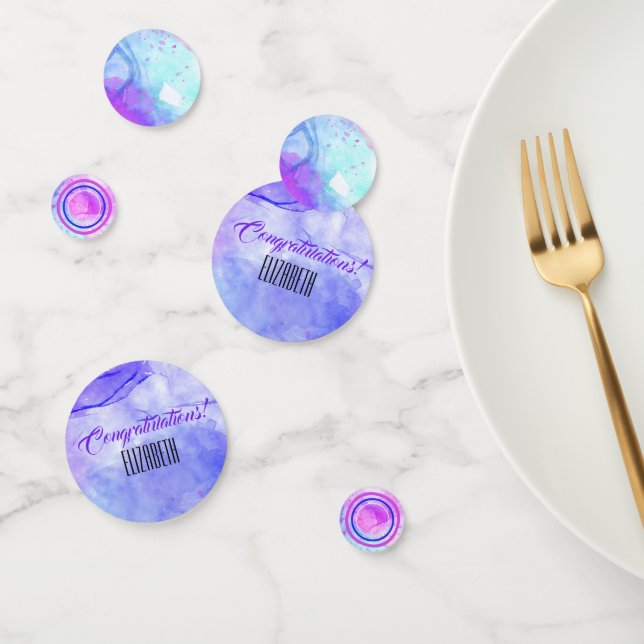 Türkis, Lila, rosa Pastellfarben Wasserfarbe Abstr Konfetti (Gruppe)