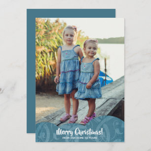 Türkis Linen Filigree Foto Weihnachten