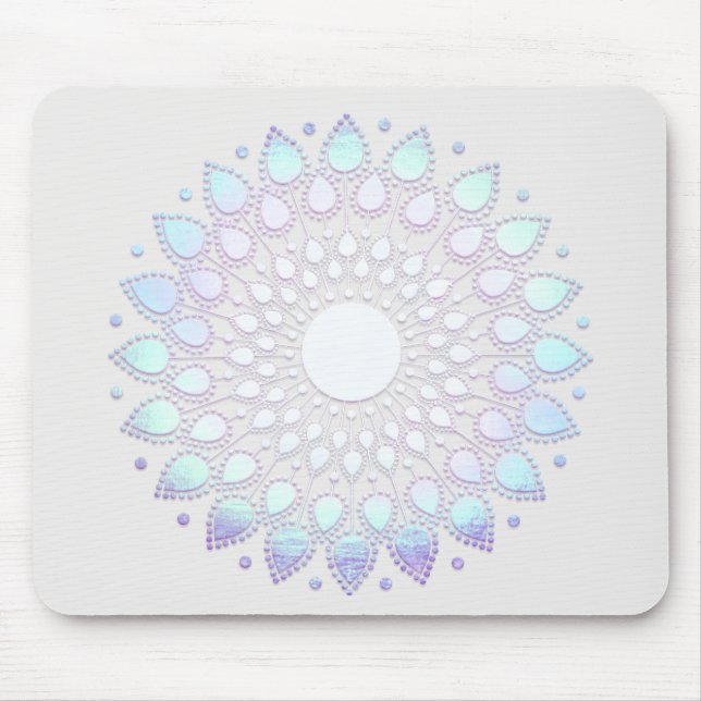 Türkis Lotus Blume Mandala Mousepad (Vorne)