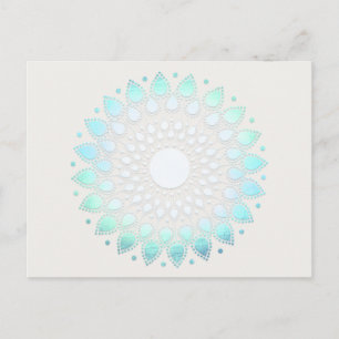 Türkis Lotus Floral Mandala Postcard Postkarte