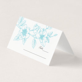 Türkis-Magnolia-Blume Hochzeit Visitenkarten
