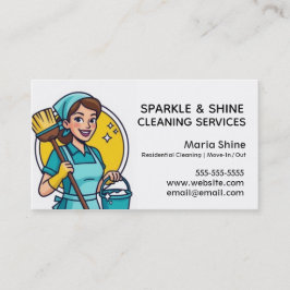 Türkis Maid House Reinigung Lady Service Visitenkarte