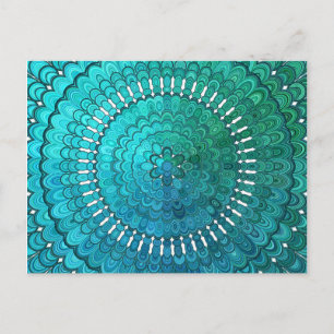 Türkis Mandala Postkarte