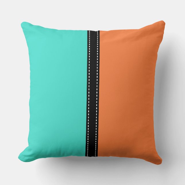 Türkis & Mango Tango Solid Color Background Kissen (Vorderseite)