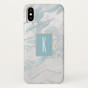 Türkis Marbled Mit Monogramm iPhone X Fall Case-Mate iPhone Hülle