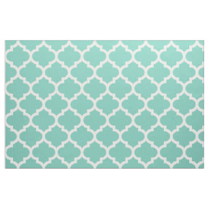 Türkis-Marokkaner Quatrefoil Gitter-Gewebe Stoff