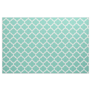 Türkis-Marokkaner Quatrefoil Gitter-Gewebe Stoff