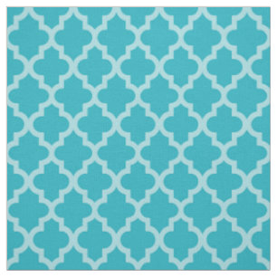 Türkis-marokkanische Stimmungen Quatrefoil Stoff