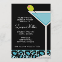 Türkis Martini und Leopard-Druck