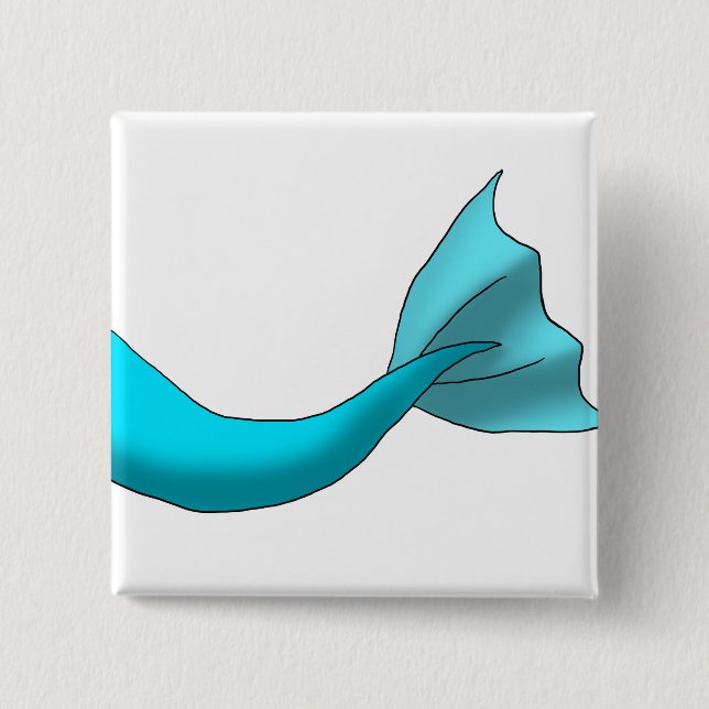 Türkis-Meerjungfrau-Schwanz Button (Vorderseite)