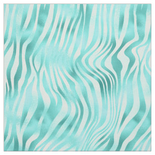 Türkis Metallic Zebra Print Stoff