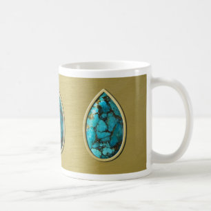 Türkis mit Goldverkleidung Tasse