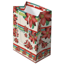 Türkis mit Rot aus Stall Mittlere Geschenktüte