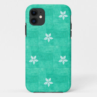 Türkis mit weißer Blume Case-Mate iPhone Hülle