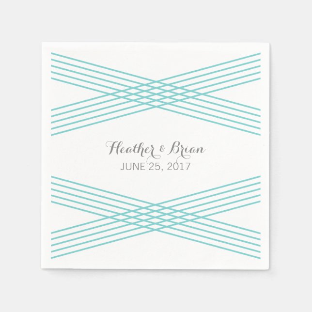 Türkis Modern Deko Paper Napkins Serviette (Vorderseite)