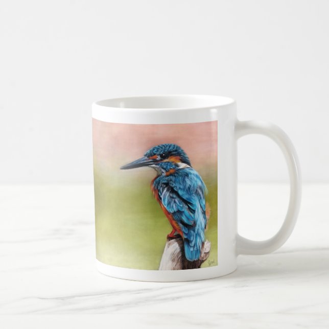 Türkis Morning Kingfisher Bird Kaffeetasse (Rechts)