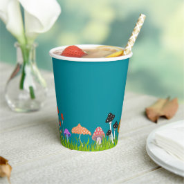 Türkis Mushroom Fairy Party Cups Pappbecher