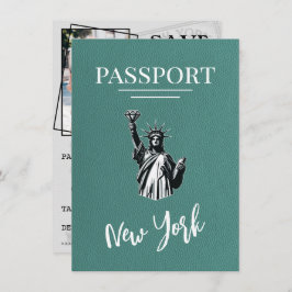 Türkis New York City Passport Save the Date