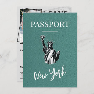 Türkis New York City Passport Save the Date