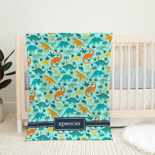 Türkis   Niedlich farbige Dinosaurier Muster Kids  Fleecedecke