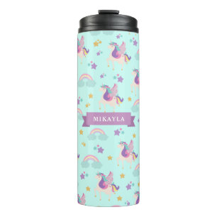 Türkis Niedlicher Regenbogen Unicorn Thermal Tum Thermosbecher