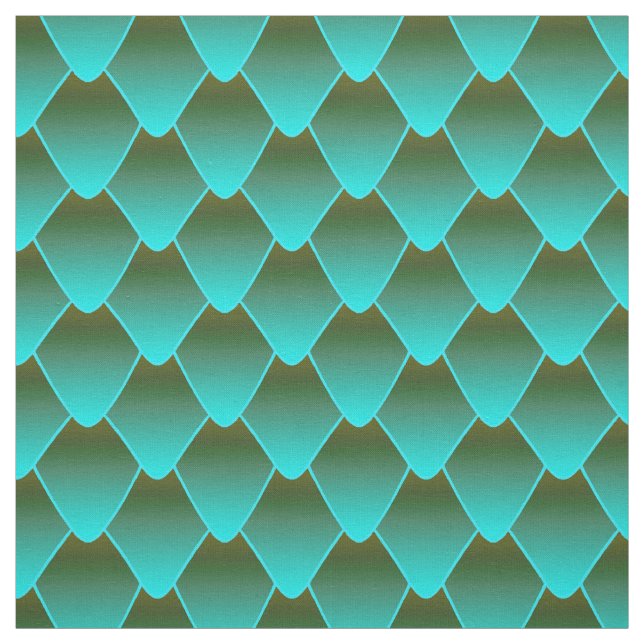 Türkis Ombre Dragon Scales Stoff (Muster)