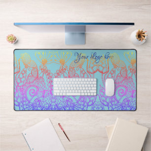 Türkis Ombre rainbow Butterfly Schreibtischunterlage