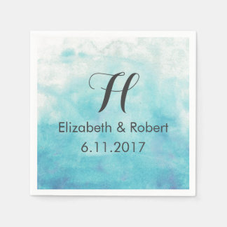 Türkis Ombre Wassercolor Wedding Serviette