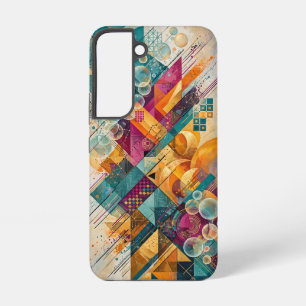 Türkis Orange Magenta Abstrakte Geometrische Kunst Samsung Galaxy Hülle