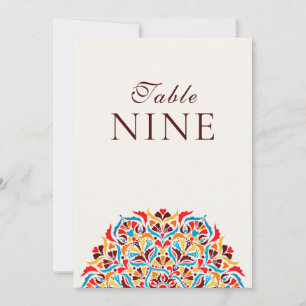 Türkis Orange Whimsical Florales Hochzeitstisch Nu Einladung