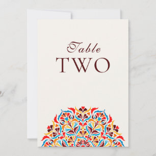 Türkis Orange Whimsical Florales Hochzeitstisch Nu Einladung