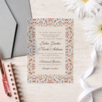 Türkis Orange Whimsical Florales Mandala-Hochzeit