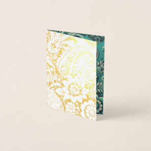 Türkis Paisley Floral Pattern Folienkarte