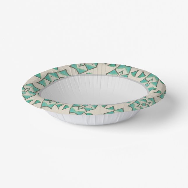 Türkis Pappteller (Gewinkelt)